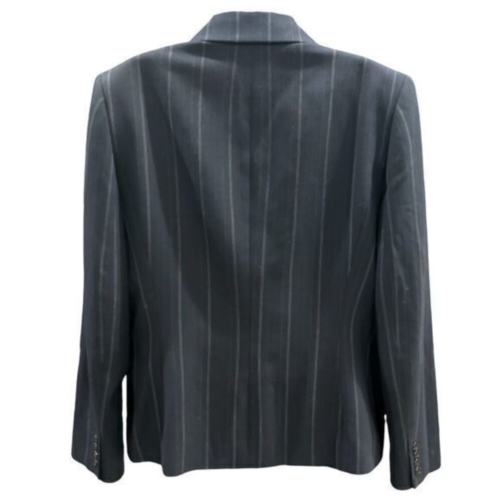 Tahari ASL Arthur‎ S Levine Navy Pinstripe Blazer Women 12 Office Workwear - Picture 2 of 8